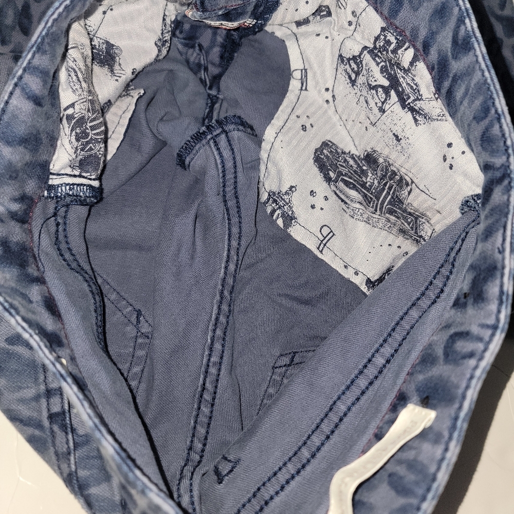 Anthropologie Pilcro And The Letterpress Skinny Jeans Size 25 Blue Leopard - Picture 8 of 12